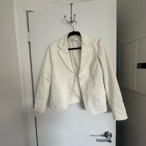 New York & Company Cream Tailored Blazer Jacket